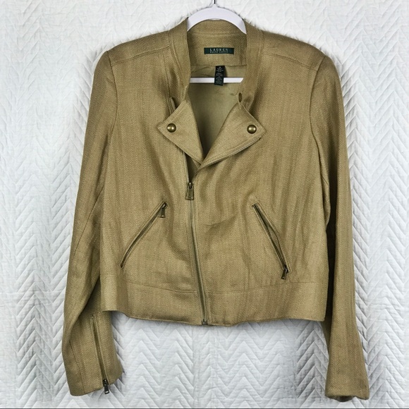 Lauren Ralph Lauren Jackets & Blazers - Ralph Lauren Linen Moto Jacket